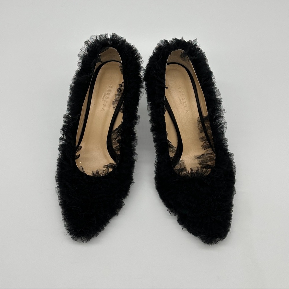 Selezza London Tulle Pumps in Midnight